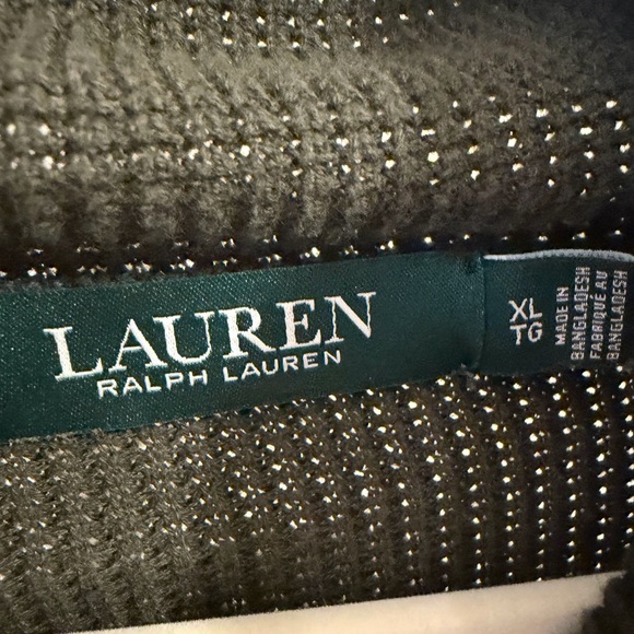 Women's Lauren Ralph Lauren Waffle Knit Cowl Neck Sweater Top Forest Green Sz XL - Picture 4 of 8